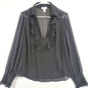 Ann Taylor Loft Sheer Lightweight Top Size 14